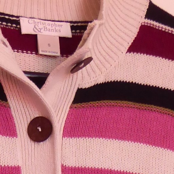 Multi-color Striped Cardigan by Christopher & Banks - Small - Picture 5 of 5